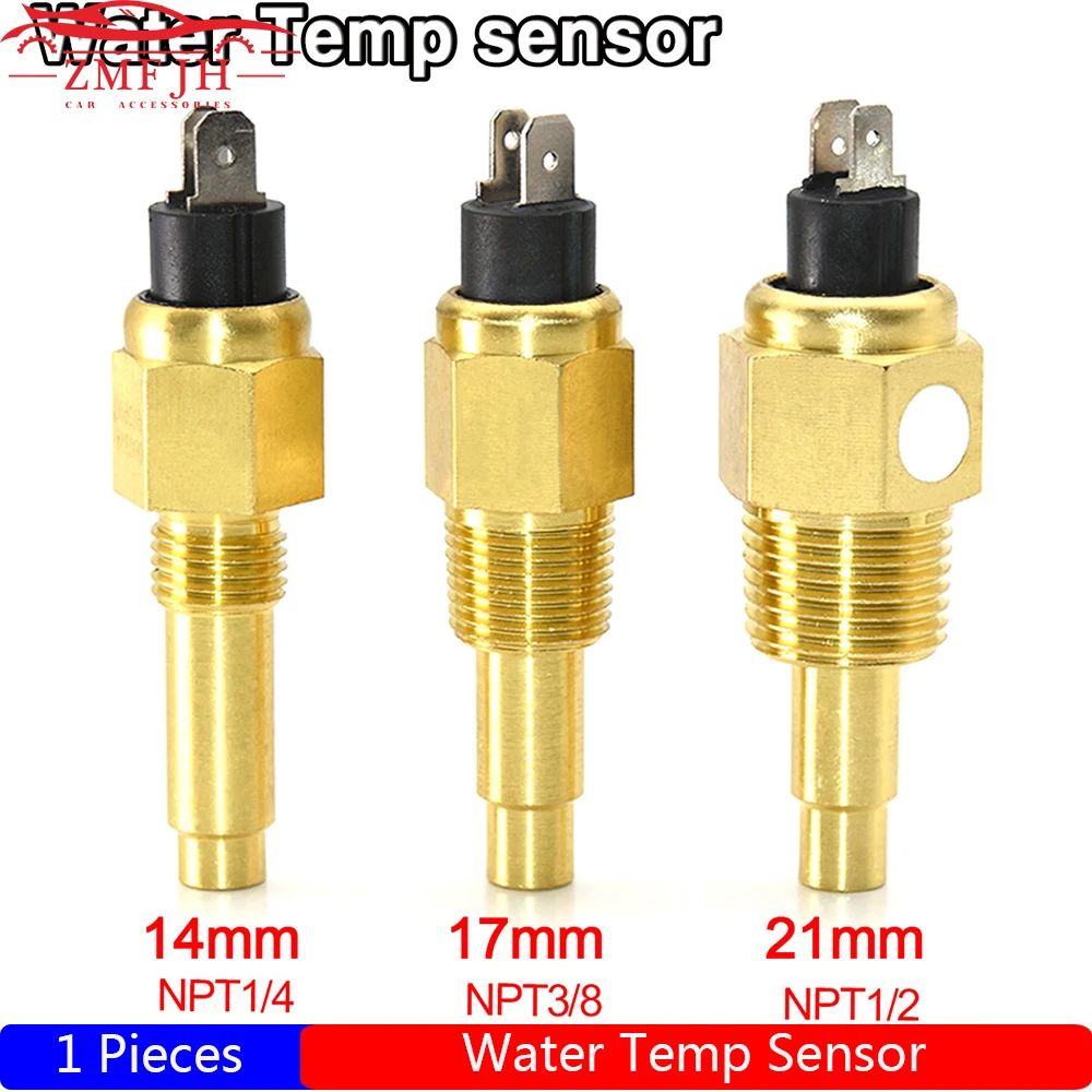 Universal Water Temperature Sensor 3 8NPT & 1 2NPT Precision VDO Water Temp Sensor For Cars, Trucks & Boats 16mm