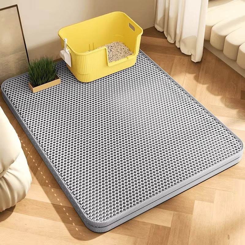 Extra Large Cat Litter Mat Heavy Duty Waterproof 2 Layer Non Slip Washable Floor Protector yellow 21.65x29.53in