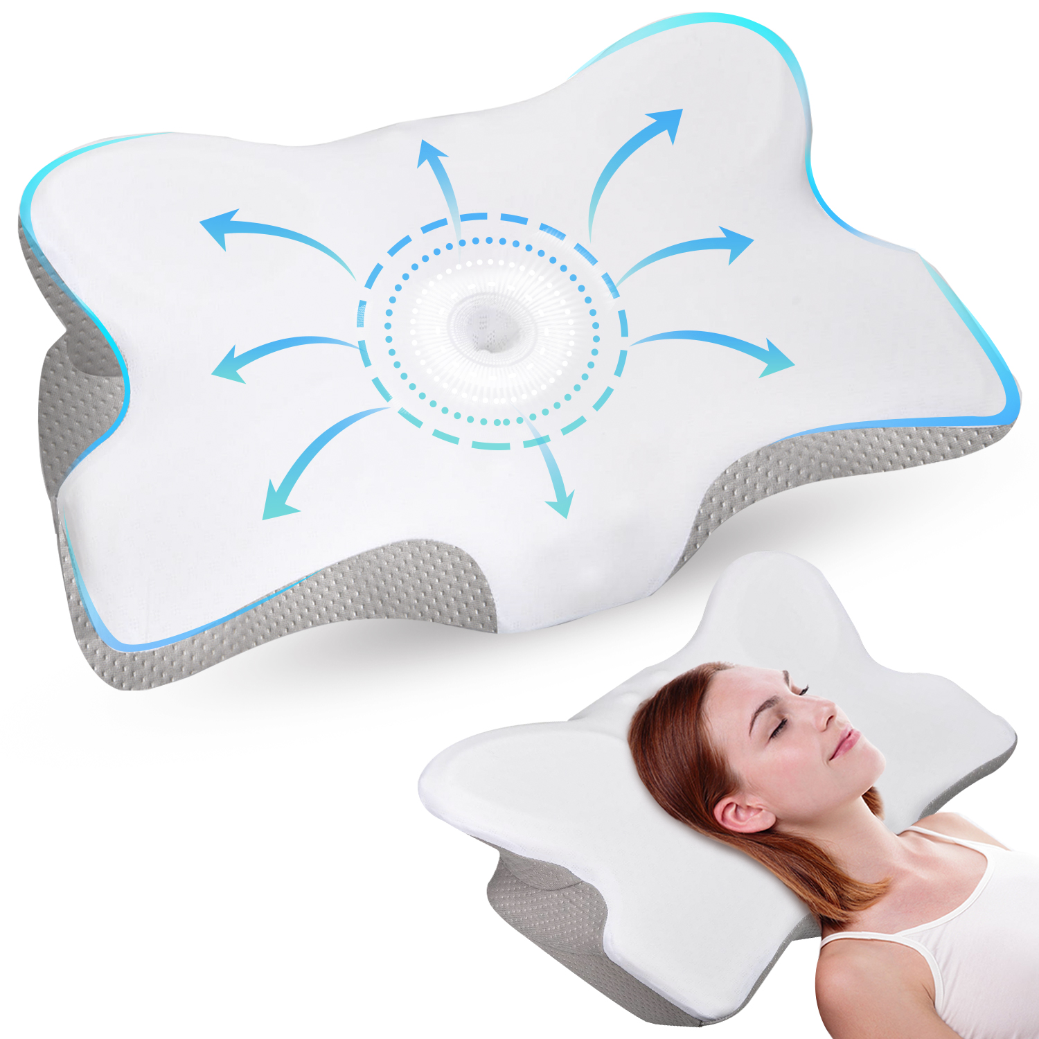 Memory Foam Orthopedic Pillow For Neck & Shoulder Pain Relief Ergonomic Cervical Support Pillow Memory Foam Orthopedic Pillow For Neck & Shoulder Pain Relief Ergonomic Cervical Support Pillow