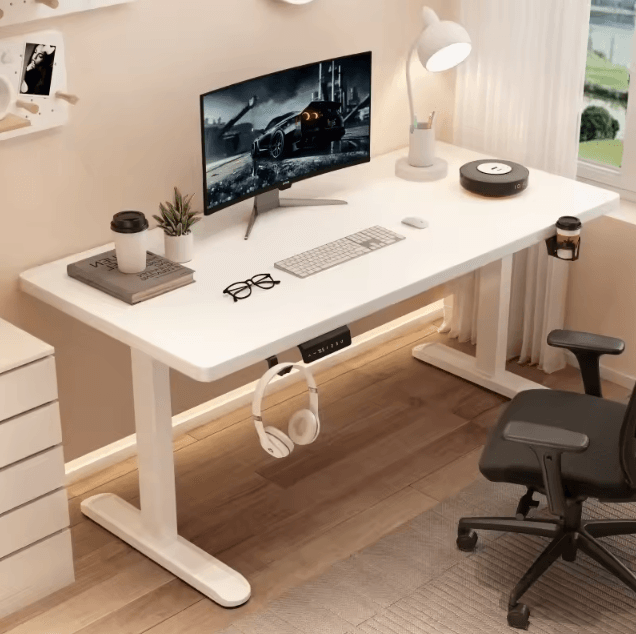 Smart Electric Standing Laptop Desk Height Adjustable Sit Stand Table For Home Office white 1.2m
