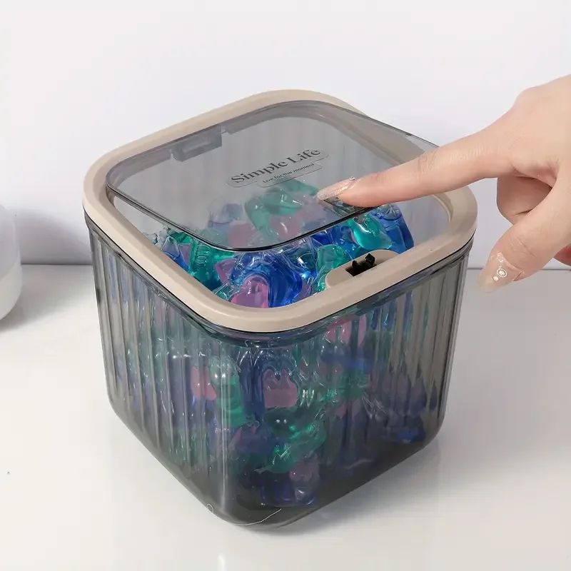 Transparent Mini Desktop Storage Box With Pop Up Lid & Waterproof Seal transparent s