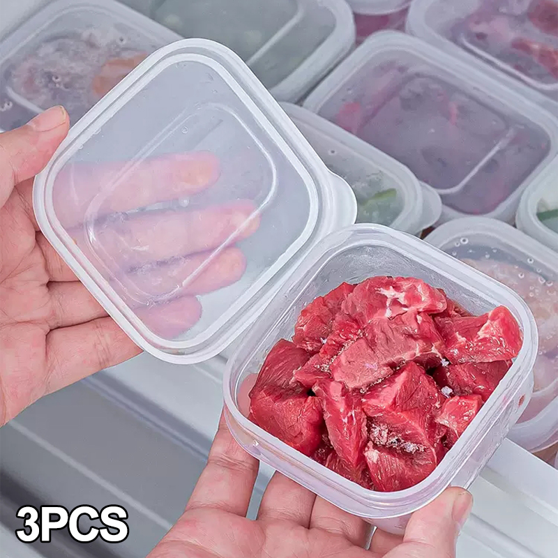 Mini Portable Food Storage Box, Kitchen Refrigerator Meat Sealed Fresh Box, Plastic Fridge Kitchen Organizer, Lunch style B