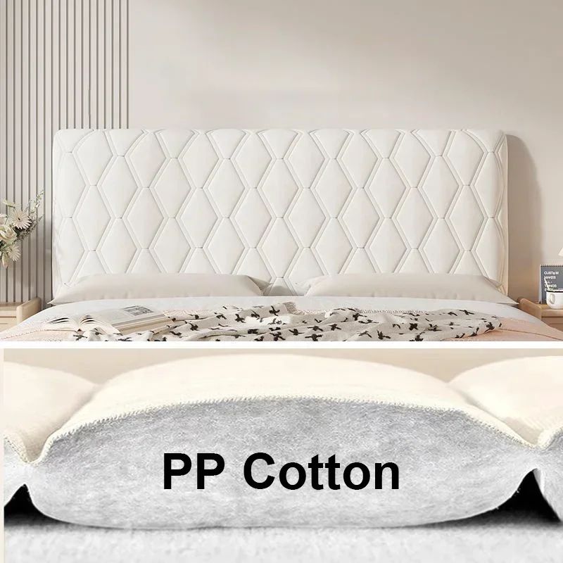 Thickened Soft Headboard Protective Cover white 82.68 27.56 9.84 In