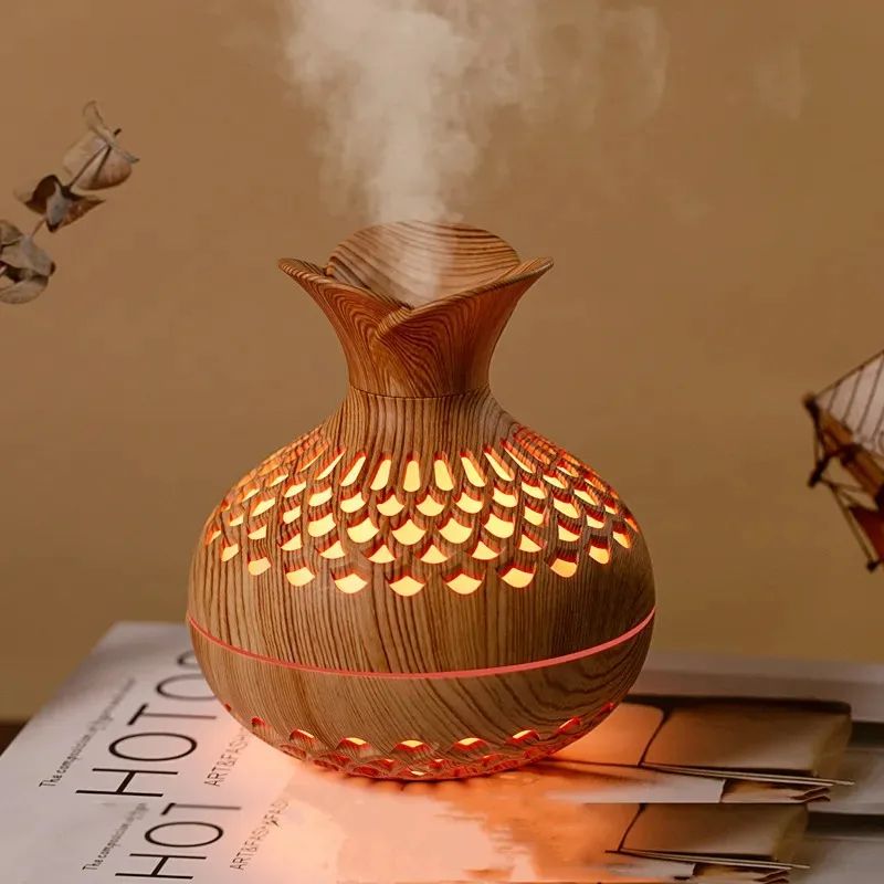 Wood Grain USB Aroma Humidifier 300ml deep Wood Grain