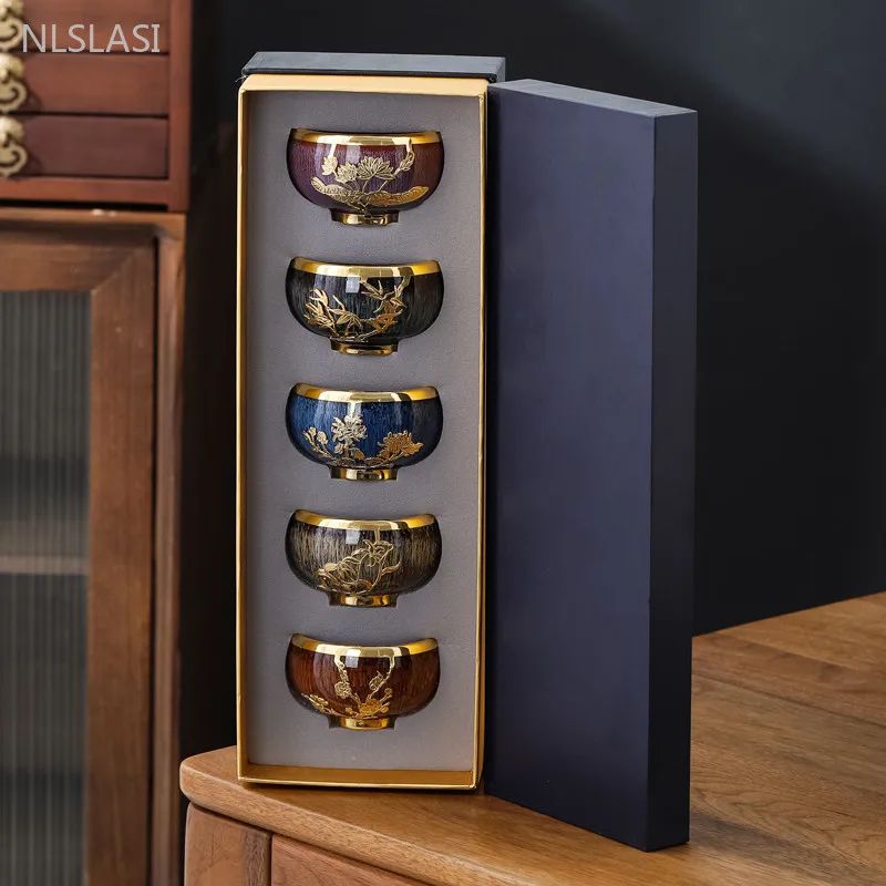 Zen Kiln Change Ceramic Tea Cup Set 5 Pieces a