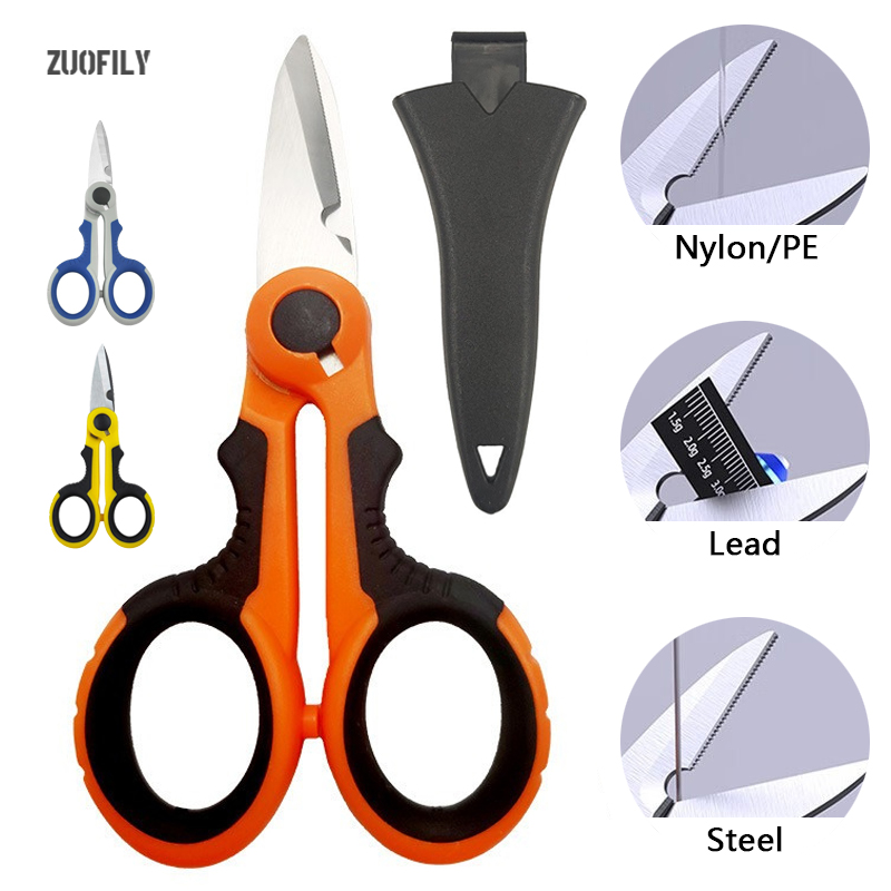 Stainless Steel Fishing Line Scissors Braided Line Cutter Portable Fishing Tool For Anglers blue