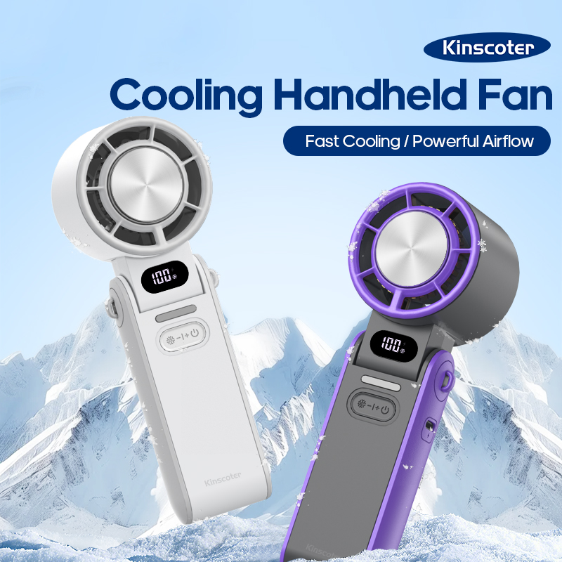 Portable Rechargeable Mini Handheld Fan, High Level Speed, Foldable For Outdoor Cooling black Ice