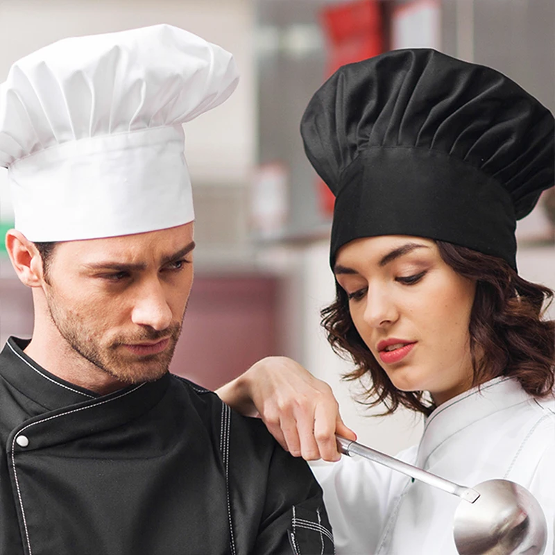 Professional Chef Hat For Men White Kitchen Work Cap For Restaurant, Bakery, And Hotel Use black
