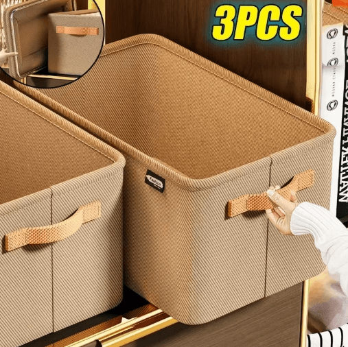 Thickened Clothes Drawer Organizer For Jeans, Pants And Sweaters l And Xl 2pcs Khaki