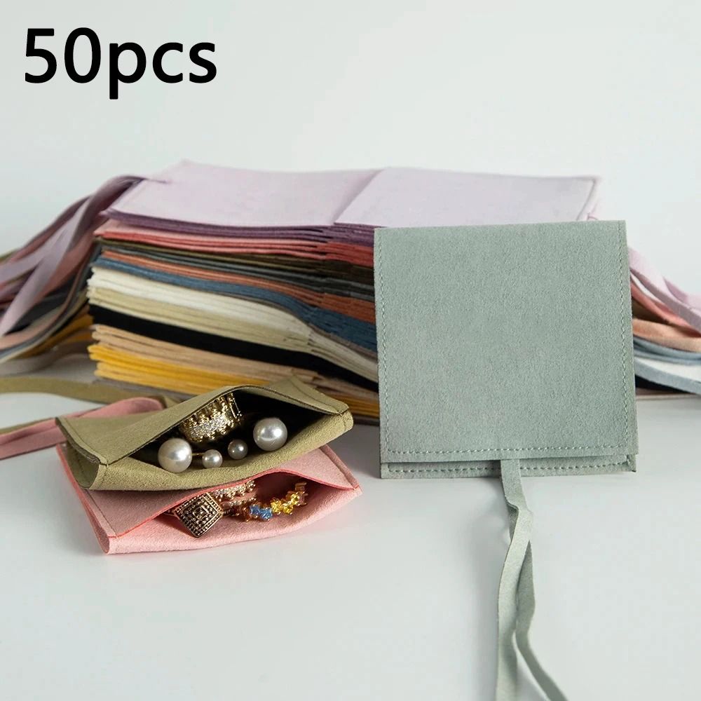 Microfiber Suede Jewelry Pouch High Performance Small Envelope Bag & Luxury Wedding Gift Bags white 10 Pcs 8 X 6 Cm