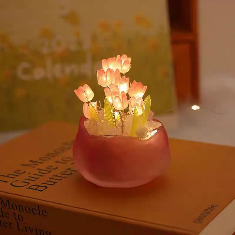 Handmade Literary Garden Tulip Book Lamp 5 Tulips