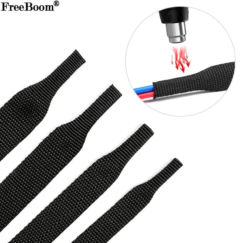 PET Braided Expandable Cable Sleeving Heat Shrinkable Wire Wrap Protector (250 Mm) 16.40ft 0.98in