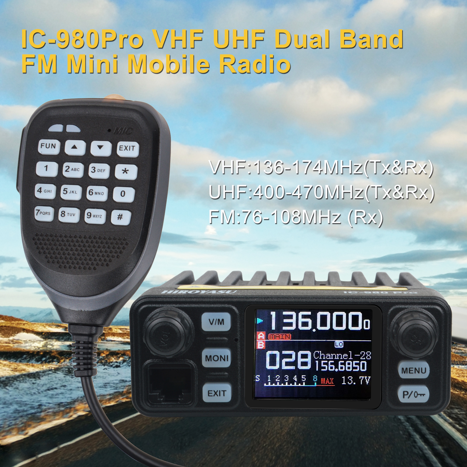 Pro Dual Band Walkie Talkie Compact VHF UHF Radio With Noise Reduction, Scrambler, And Dual Watch Feature Pro Dual Band Walkie Talkie Compact VHF UHF Radio With Noise Reduction, Scrambler, And Dual Watch Feature