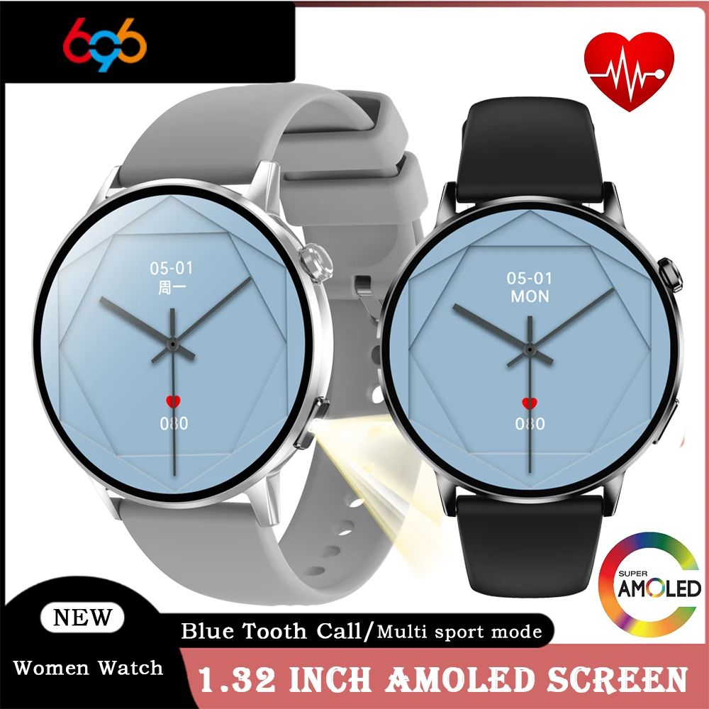 Women AMOLED Bluetooth Calling Smartwatch With Flashlight a