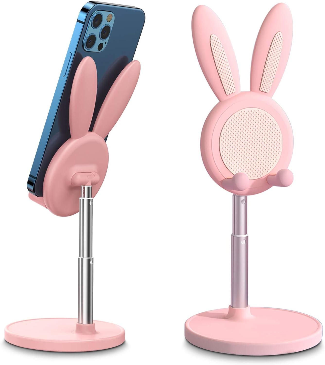 Pink Bunny Adjustable Phone Stand, Desk Holder Compatible With IPhone, Kindle, IPad, Switch, And All Phones Pink Bunny Adjustable Phone Stand, Desk Holder Compatible With IPhone, Kindle, IPad, Switch, And All Phones