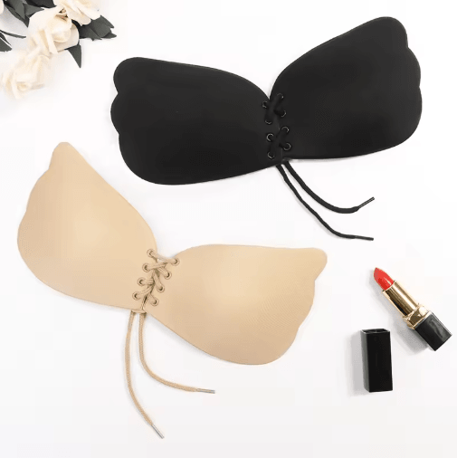 Seamless Self Adhesive Strapless Push Up Bra Invisible Silicone Backless Support style 3 Black f