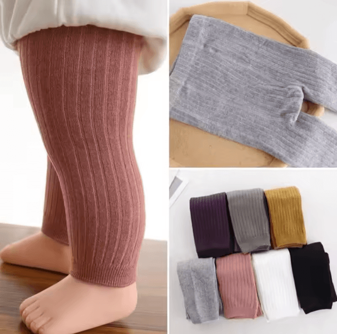 SoftCotton Girls Leggings Baby Solid Color Tights For Spring And Autumn e 4 6 Years
