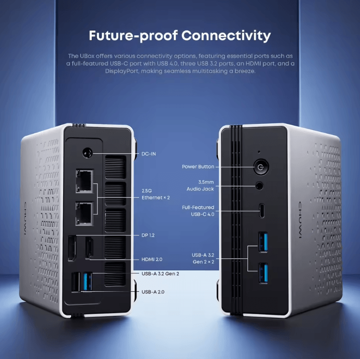 CHUWI UBox Mini PC Ryzen 6600H 7430U, 16GB RAM, 512GB SSD, Windows 11, 4K WiFi 6 Desktop us Plug