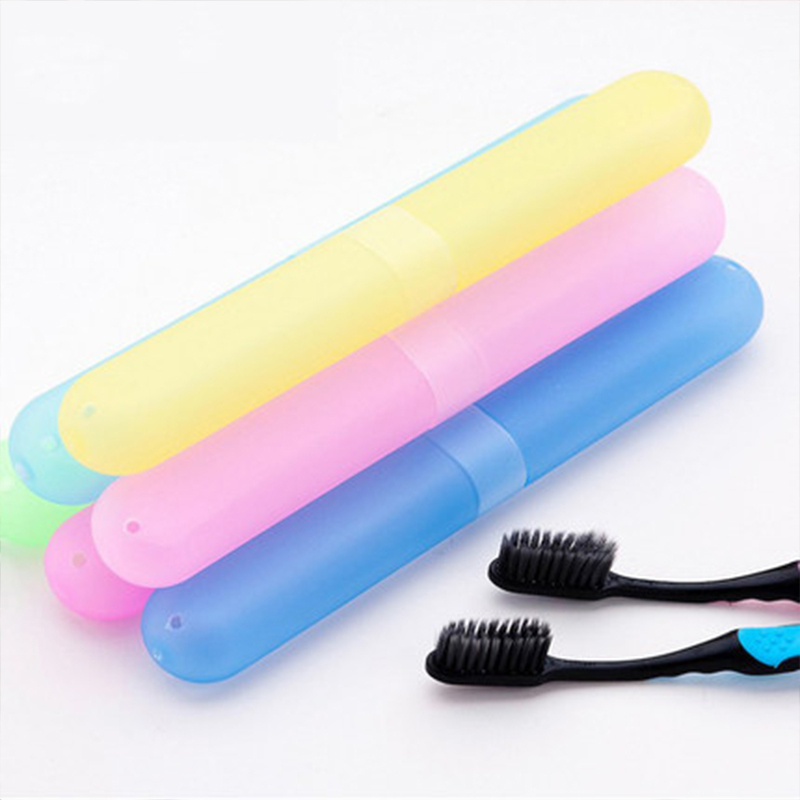 Portable Toothbrush Holder Case, Travel Hiking Camping Toothbrush Protector Box blue