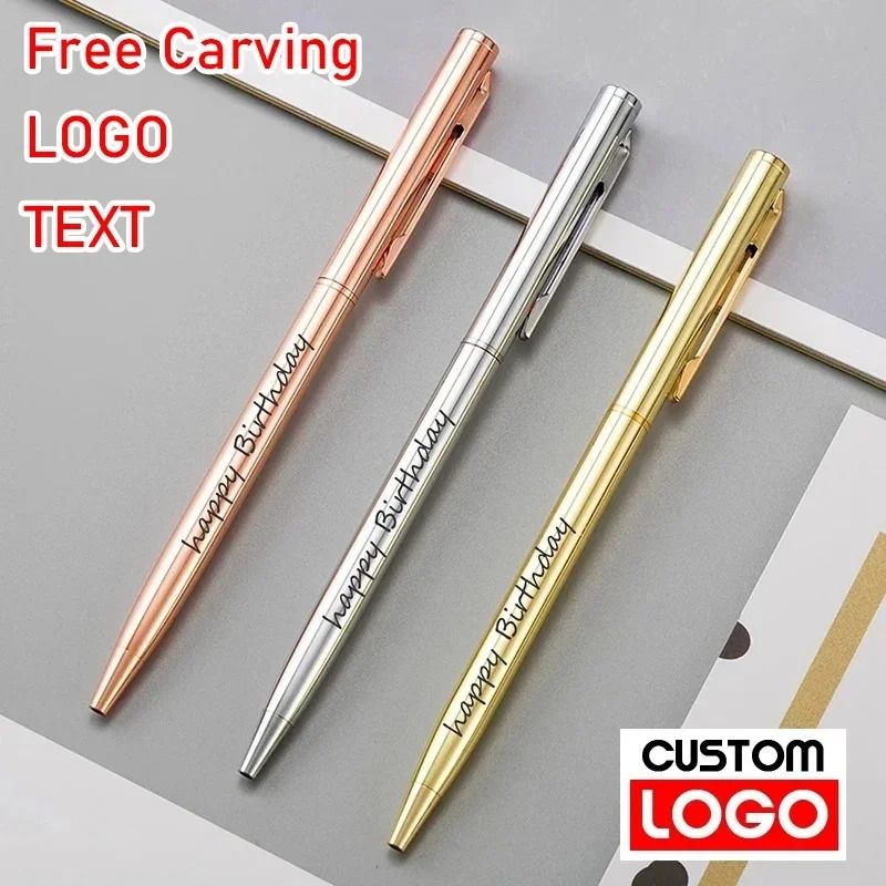 Premium Metal Ballpoint Pens Rose Gold Custom Engraved Branding & Executive Gift Set rose Gold 50 Pcs Pens