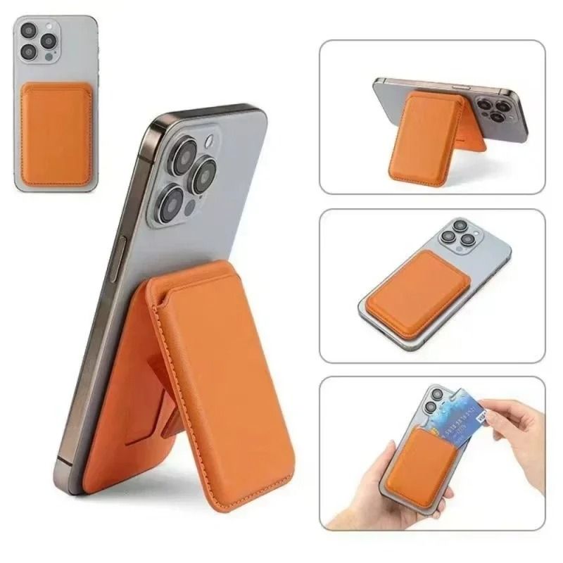 Strong Magnetic Leather Wallet With Hidden Stand | MagSafe Card Holder For IPhone 15, 14, 13 Pro Max 12