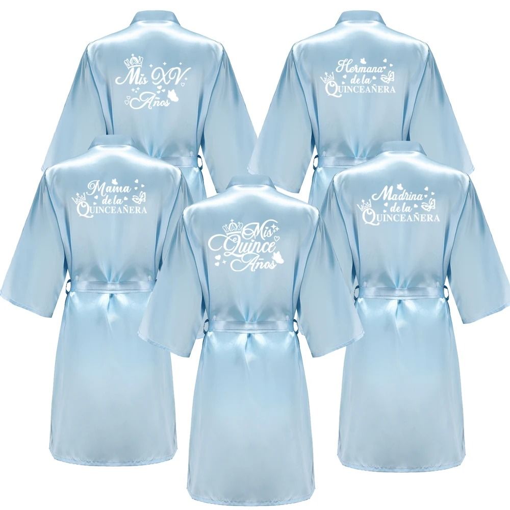 Princess Quinceanera Birthday Party Robe Professional Silkly Nightgown & Mis XV Sweet 15 Bathrobe d 3xl