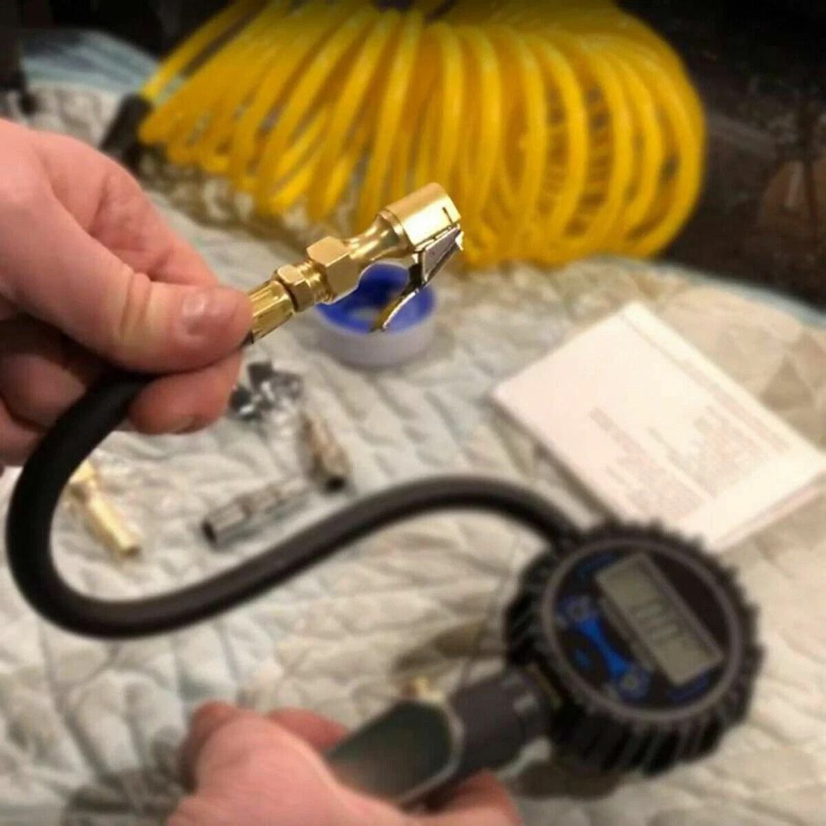 Open Flow Lock On Tire Chuck With Clip, Heavy Duty Air Chuck For Inflator Gauge Open Flow Lock On Tire Chuck With Clip, Heavy Duty Air Chuck For Inflator Gauge