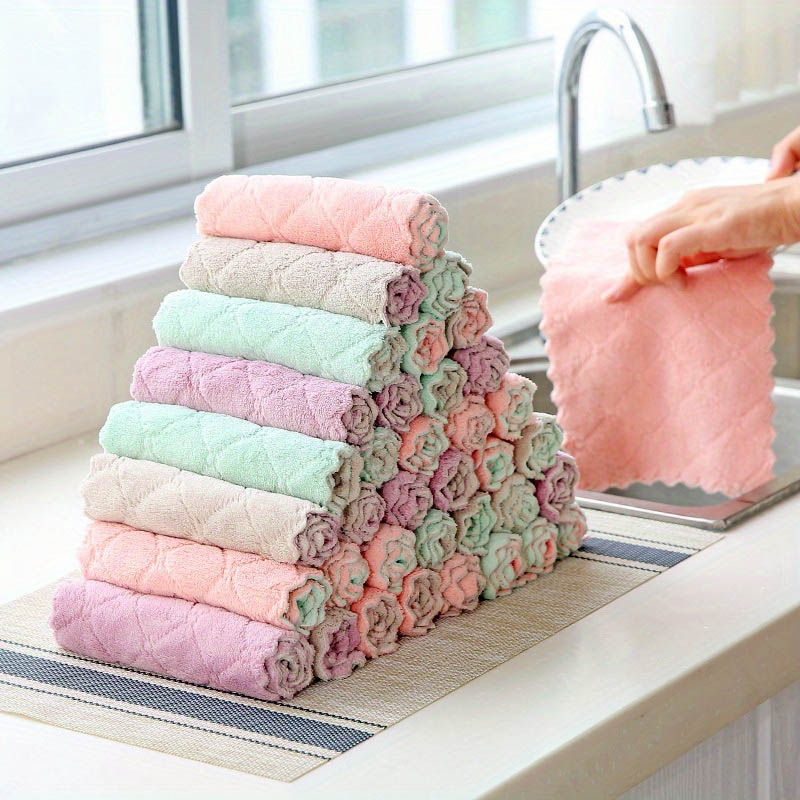 Microfiber Dish Cloths Multi Purpose, Double Sided Cleaning Towels For Kitchen & Tableware Microfiber Dish Cloths Multi Purpose, Double Sided Cleaning Towels For Kitchen & Tableware
