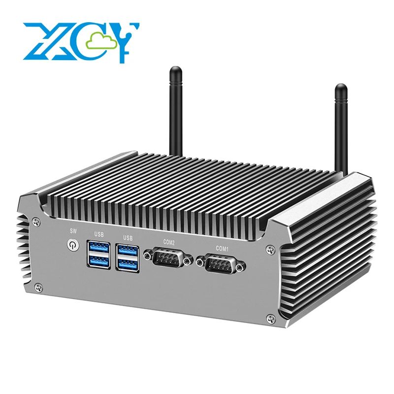 XCY Fanless Industrial Mini PC Intel Core I7 4500U Dual LAN Dual RS232 WiFi Windows Linux intel Core I5 5200u 8g Ram 256g Ssd Wifi