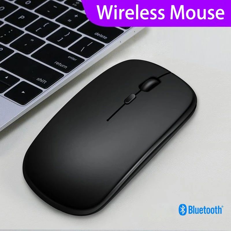 Silent Bluetooth Wireless Mouse Slim Rechargeable Wireless Mouse For Laptop, IPad & Tablet light Purple