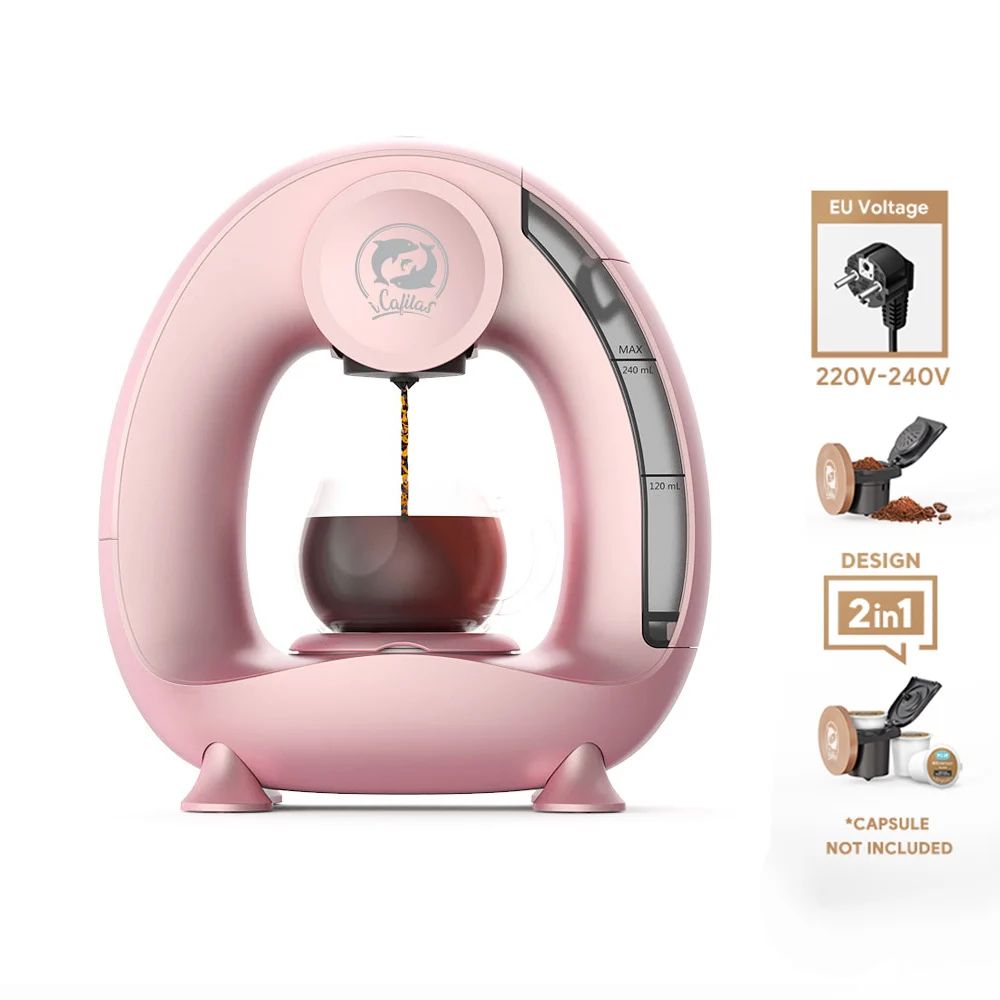 BrewGo Portable Coffee Maker Quiet Travel Capsule & Ground Coffee Machine c uk