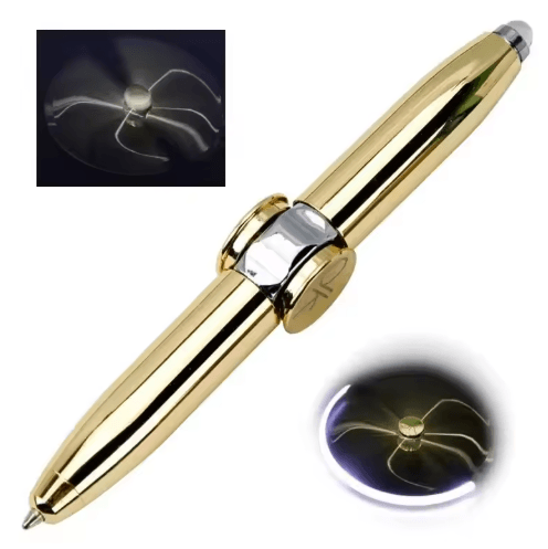 Multifunctional Gyro Fidget Pen Metal LED Spinner Ballpoint With Luminous Rotating Top 1 Pcs E