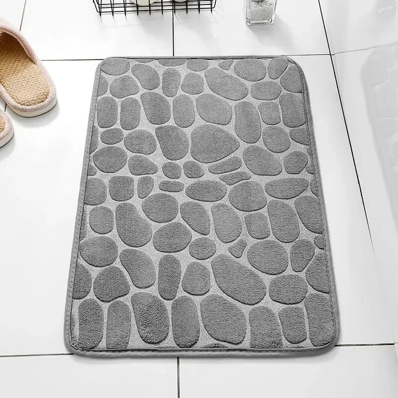 Memory Foam Pebble Floor Mat Anti Slip Bathroom & Living Room Carpet, Eco Friendly, Easy To Clean pink