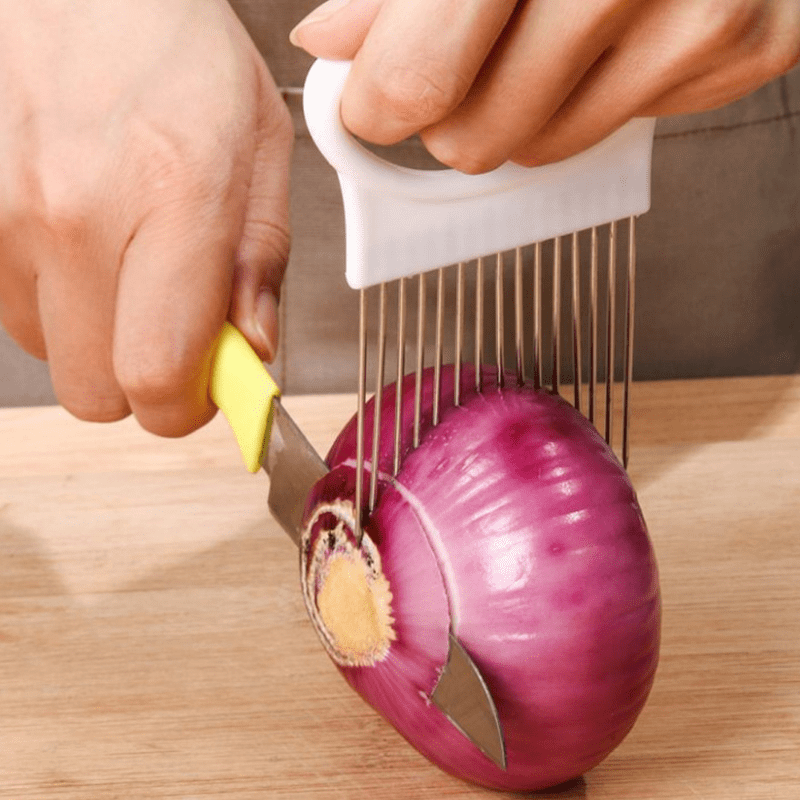Stainless Steel Onion Needle Onion Fork Vegetables Fruit Slicer Tomato Cutter Kitchen Accessories Tool white