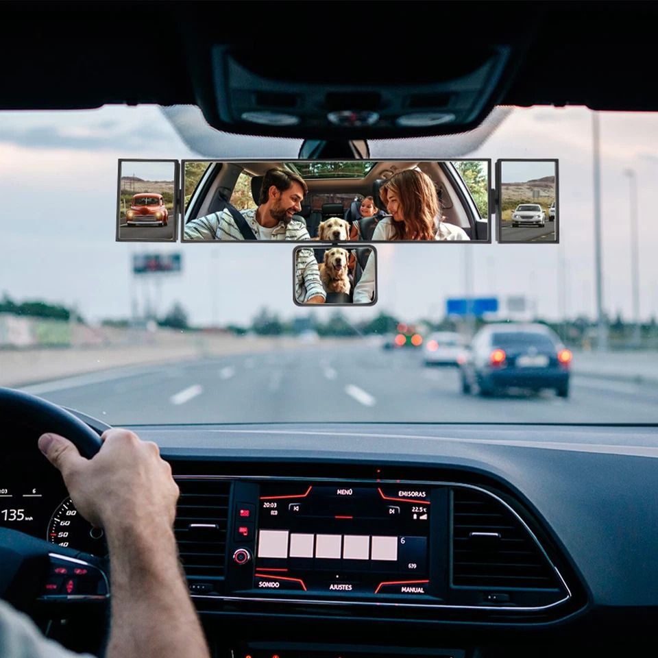 Wide Angle Rearview Mirror With Baby Mirror, Convex Clip On For Car, SUV, Truck, Reduces Glare, No Tools Required Wide Angle Rearview Mirror With Baby Mirror, Convex Clip On For Car, SUV, Truck, Reduces Glare, No Tools Required