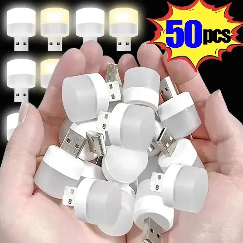 Mini USB LED Night Light Plug In Reading Lamp 20pcs white