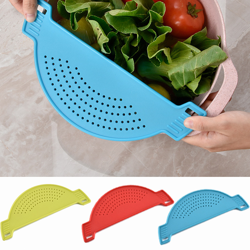 Practical Plastic Pan Pot Strainer For Easy Draining Perfect For Pasta & Spaghetti green
