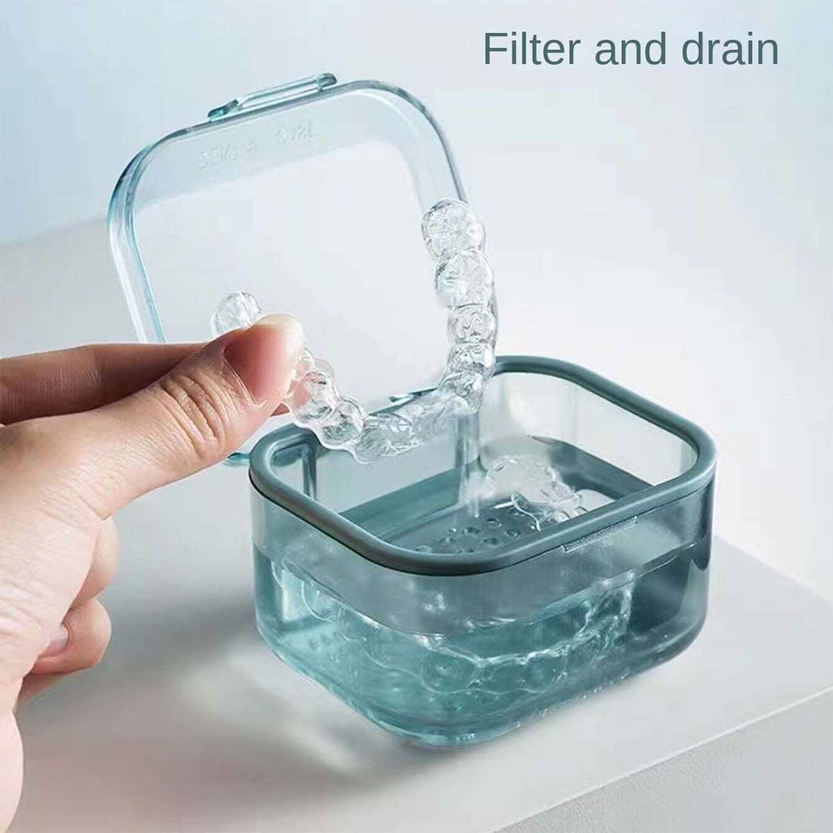 Portable Storage Box For Invisible Braces And Orthodontic Retainers Travel Denture Case black