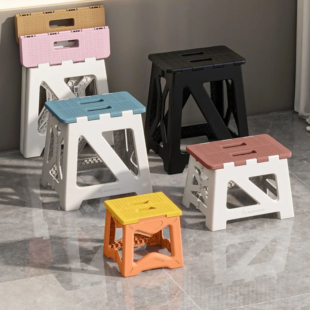 Portable Plastic Folding Stool Anti Slip Outdoor Camping & Fishing Chair l Blue