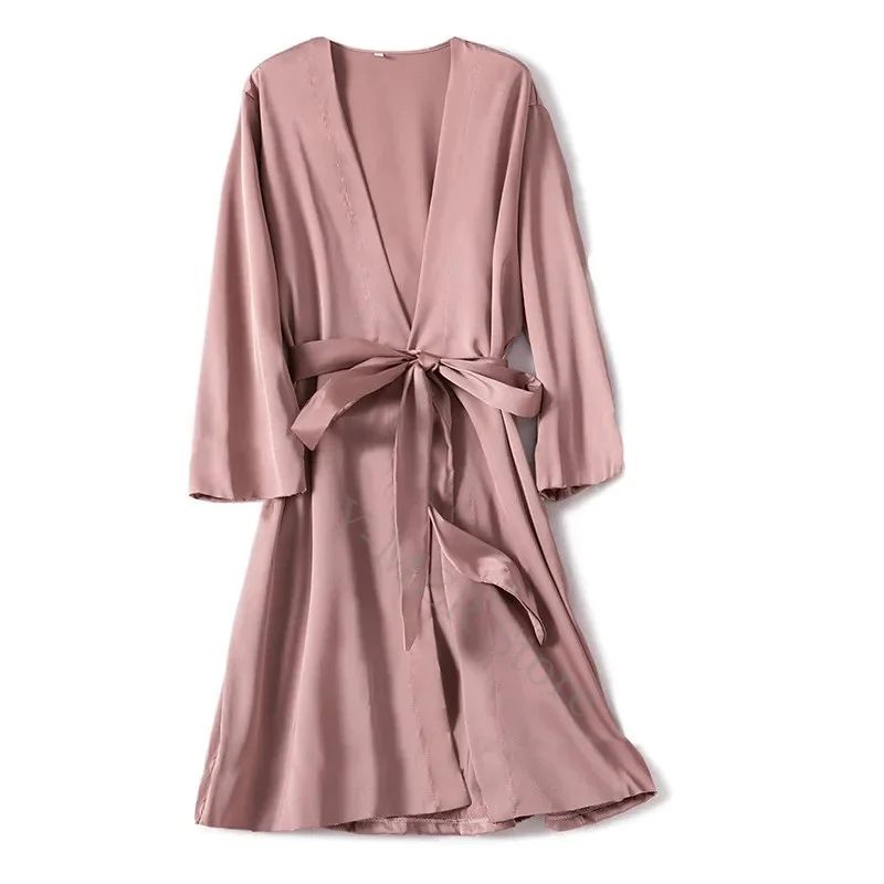 SilkEase Satin Kimono Robe Silky Satin Robe For Women Bridal & Luxury Silk Nightgown Robe light Green xxl