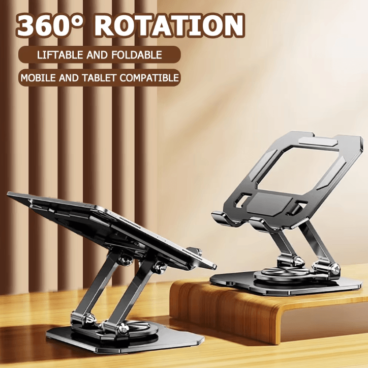 360 Degree Rotatable Adjustable Tablet Stand Foldable Desktop Holder For 4.7 To 12 Inch Devices silver 1