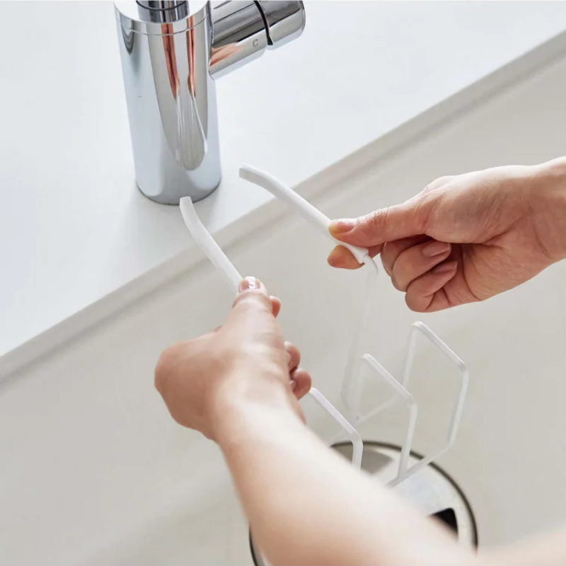 Steel Wire Kitchen Faucet Drain Rack Multi Function Household Sink Storage Basket With Ball Sponge And Cleaning Brush black