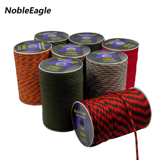 Military 550 Paracord Rope 7 Strand 4 Mm Survival Parachute Cord For Outdoor, Camping & DIY red Camouflage 100m