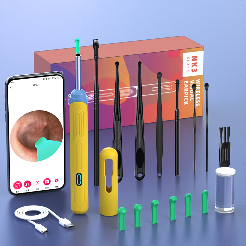 Ear Cleaner With Camera Set USB C Charging Ear Wax Removal Tool For Clear Ears set1 pink