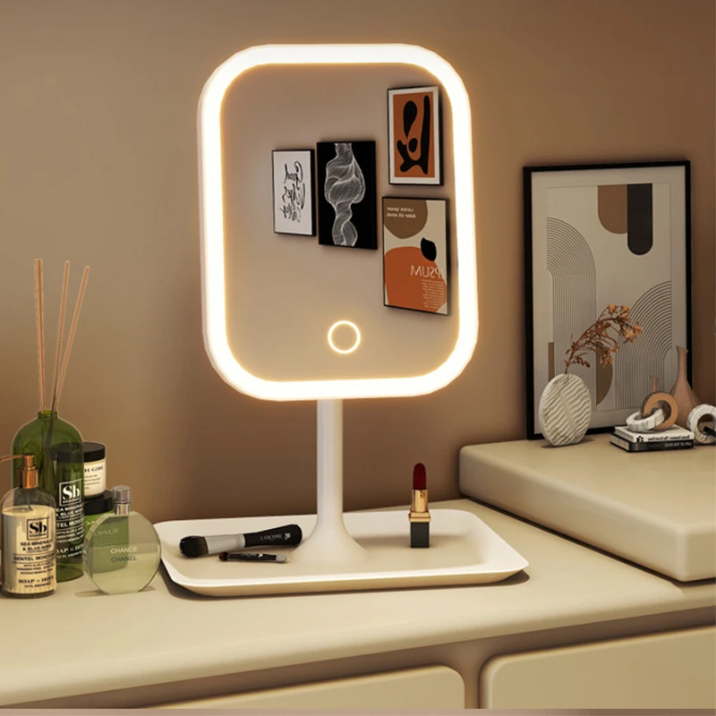 LED Makeup Mirror Touching Mirror Niche Modern Desktop Vanity Mirror Color Light For Women Bedroom Dressing Mirror LED Makeup Mirror Touching Mirror Niche Modern Desktop Vanity Mirror Color Light For Women Bedroom Dressing Mirror