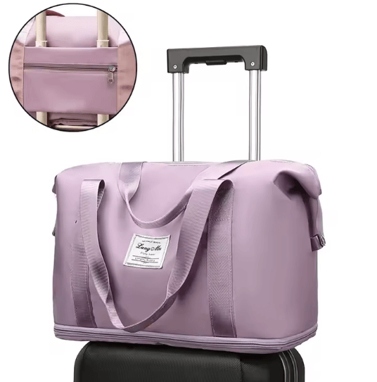 Large Capacity Travel Bag For Women Portable Duffel Sports Weekend Luggage Bag deep Purple