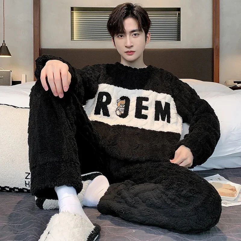 ArcticComfort Mens Coral Fleece Pajama Set Warm Winter Mens Sleepwear Set 805 size Xxl 70.00 Kg 80.00 Kg