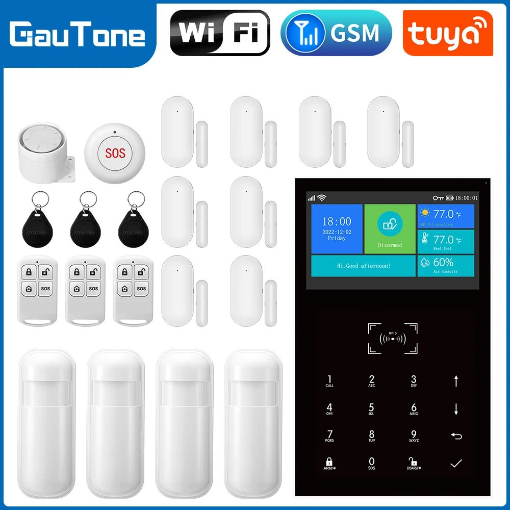 PG109 4.3 Inch WiFi GSM Smart Home Security Alarm System u uk Plug