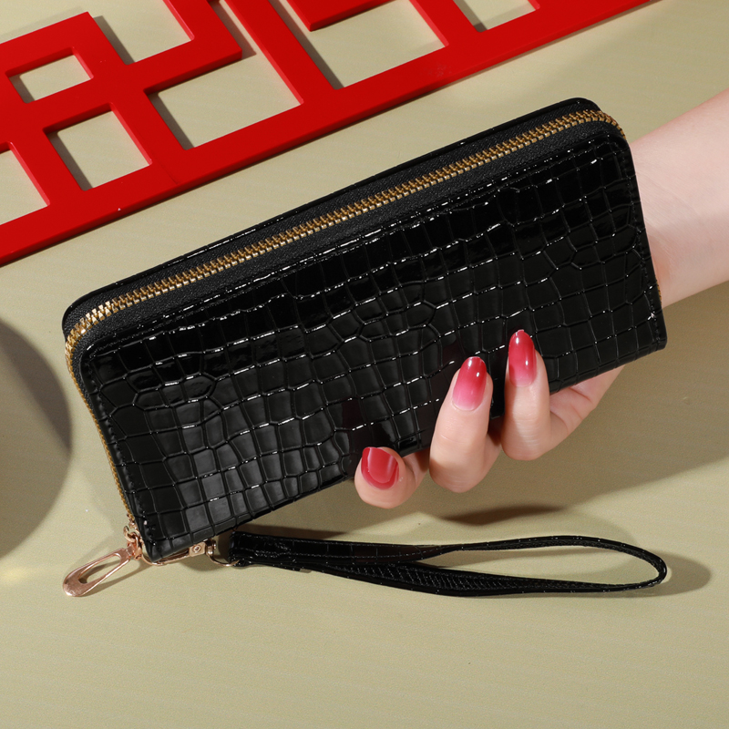 Elegant Large Capacity Wallet Clutch Purse With Zipper, Multiple Card Holder Slots And Compartments dark Pink