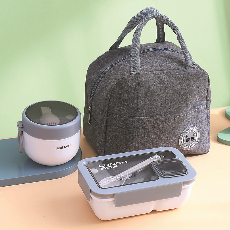 Portable Leak Proof Bento Box With Thermal Bag Ideal For Back to School And Travel pink